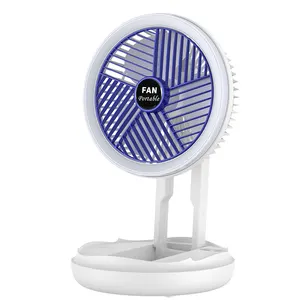 New Foldable Cooling Tower Fan Adjustable Suspension Office Automatic Fan with LED Light Desktop Fan