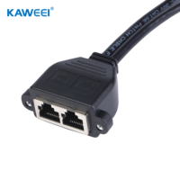 Kabel Pemisah Ethernet Dual Port RJ45 ke 2 RJ45 untuk Ekstensi Koneksi Perangkat Jaringan