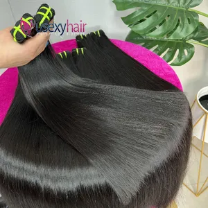 Rambut mentah Vietnam tidak diproses kutikula Virgin Vietnam mentah bundel rambut India mentah gelombang donor alami tunggal