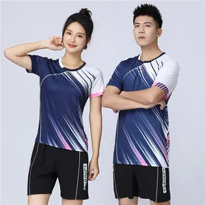 Terno esportivo para mulheres, badminton secagem rápida para o verão da moda para homens e mulheres, competição culotas de manga curta