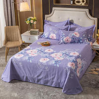 Style américain imprimé en 3D Nature 100% coton égyptien Drap plat Drap de lit Style uni pour hôtel