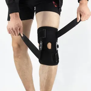 Adjustable Neoprene Side Stabilizers Open Patella Pad Hinged Knee Brace Support