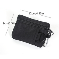1 Buah Tas Kunci Ritsleting Kanvas Mini Dompet Koin Gantung Kecil Kantong Penyimpanan Olahraga Portabel Tempat Kartu Multifungsi Uniseks 11Cm