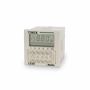 MT-Autonics LE3S Digital LCD <b>Timer</b>, Multifunction, 48x48mm DIN Size, 24-240VAC/DC, 3-Digit, Signal on Start - Product Image 3