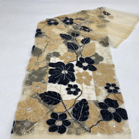 Tissu pour robe femme de style moyen-oriental, nouveau style, broderie à deux tons + perles + paillettes
