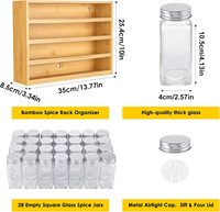 Estante de bambú con montaje en pared para cocina, estante de especias con frascos, organizador de Bambú