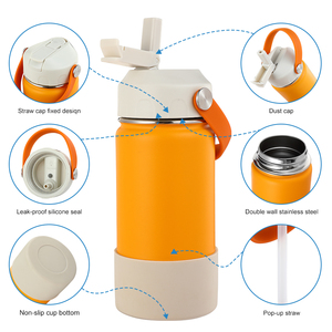 Tùy Chỉnh Màu Sắc Biểu Tượng Trẻ Em Chai Nước Thép Không Gỉ Đôi Tường Cách Nhiệt Uống Chai Chân Không <span class=keywords><strong>Flask</strong></span> Với Rơm Nắp - Product Image 3