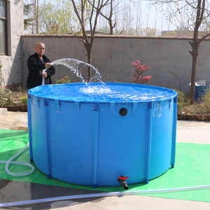 Nouveau produit Étang à poissons pliable <span class=keywords><strong>portable</strong></span> en PVC avec cadre et vanne de vidange pour l'élevage de poissons et le stockage de l'eau - Product Image 2