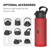 Bouteille d'eau isotherme moderne en acier inoxydable à double paroi Hong Ling avec logo imprimé UV, isolation thermique 12-24 heures