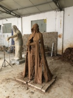 Sculpture abstraite de guerrier grandeur nature en bronze, statue en bronze pour jardin, pelouse, patio, cour, décoration artistique, figurine moderne en métal