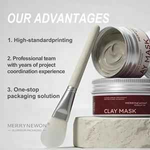 Boîte en aluminium ronde pour cosmétiques de 50g, 80g, 120g, pour masque nettoyant, masque d'argile, avec couvercle à vis, étiquette personnalisée - Product Image 4