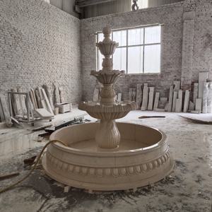 <span class=keywords><strong>Fontaine</strong></span> de fleurs de lotus en marbre beige vierge <span class=keywords><strong>marie</strong></span> pour une utilisation intérieure pour les villas - Product Image 2