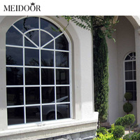 Ventanas Grandes de Vidrio Aislante para el Hogar, Diseño de Ventana Arqueada para Iglesia, Ventanas Francesas de Aluminio con Triple Panel Arqueado