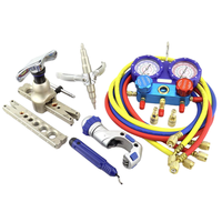 Boîte à outils de réfrigération portable WK-8P avec tuyau de charge, outil d'évasement, coupe-tube et manomètre de pression, valise d'outils CVC