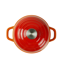 Casserole peu profonde ronde en fonte moderne nouveau modèle avec couvercle en émail accessoires de cuisine pour la cuisson de la soupe et des marmites