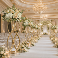 Support de fleurs de mariage en métal doré de qualité supérieure, hauteur 80 cm, support de toile de fond géométrique durable pour la décoration d'événements mondiaux
