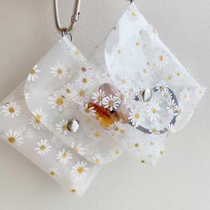 Miniature Daisy Print Jewelry Storage Bag, PVC Ring, Earring, Bracelet Storage Pouch, Coin <b>Purse</b> - Product Image 2