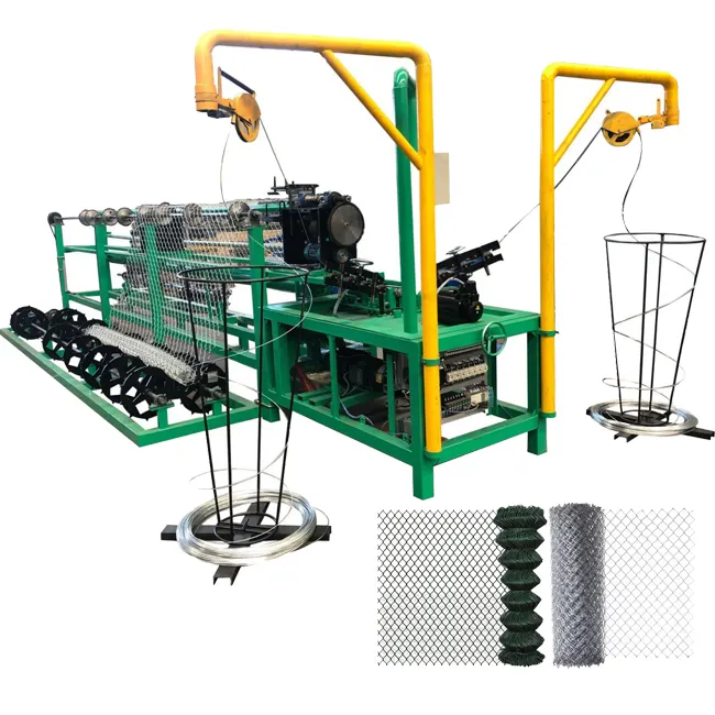 Good quality chain link fence making machine fully automatic weaving double wire mesh chain link machinery