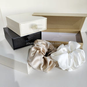 Op Maat Gemaakte Doos Haarband Puur Zijde Effen Kleur Scrunchies Zijde Elastische Haarband Zijde Scrunchies - Product Image 6