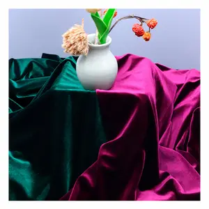 Hot bán siêu mềm Hàn Quốc May Tím KS nhung Polyester Spandex Đan Chất liệu vải cuộn Velour vải cho quần áo