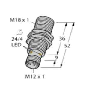חיישן אינדוקטיבי <span class=keywords><strong>TURCK</strong></span> BI5-M18-AP6X-H1141 בעל דירוג IP67, עמיד בפני שטיפה, לגילוי מתכות שאינן ברזליות בקווי עיבוד מזון - Product Image 4