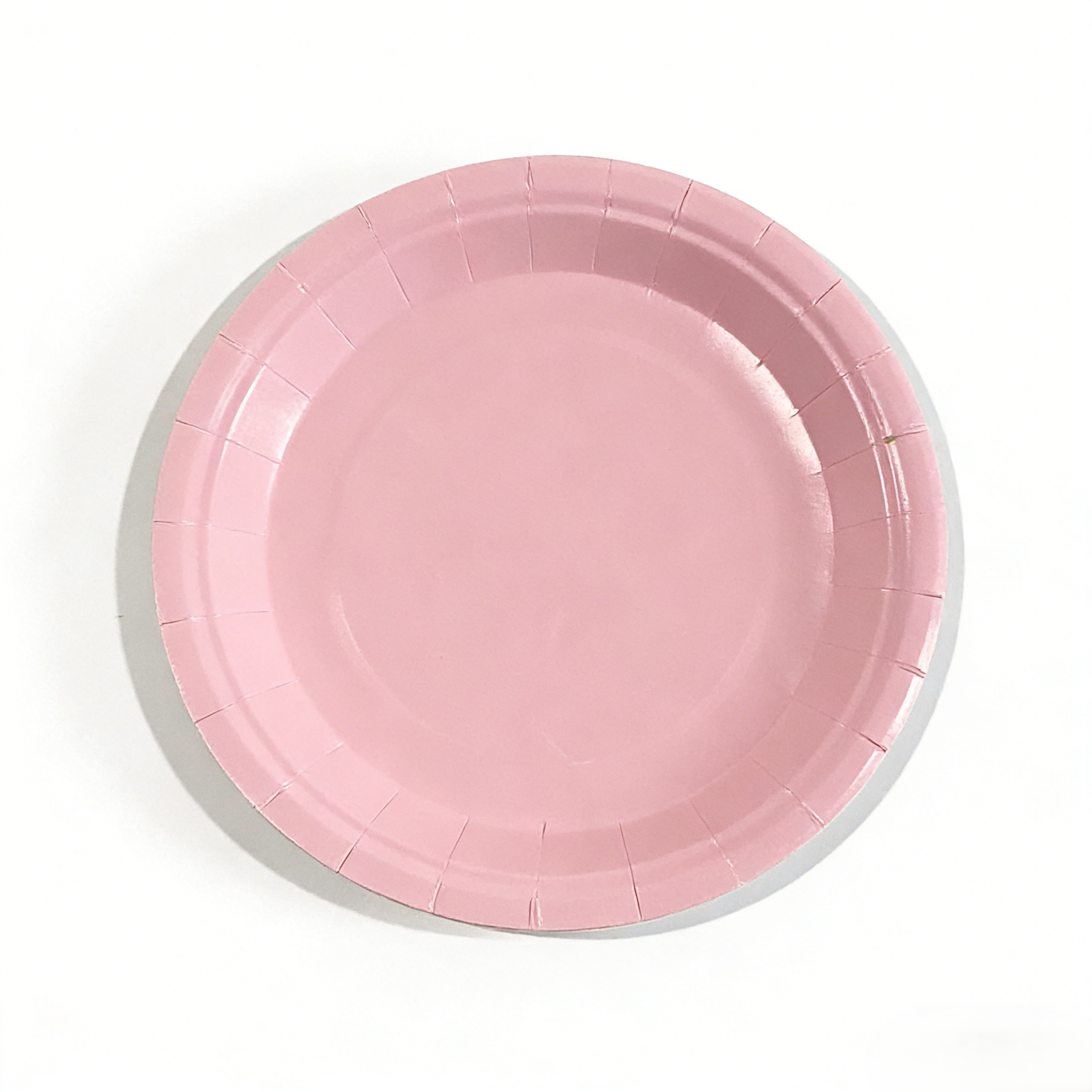 จานกระดาษ 7 นิ้ว*10 ชิ้น*สีชมพู