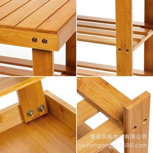 Natural Bamboo <b>Shoe</b> Rack Three Tier <b>Storage</b> Bench <b>Space</b> <b>Saving</b> Entryway Organizer For Home Use - Product Image 4