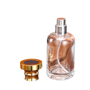 Flacon de parfum en verre transparent de 50 ml, flacon pulvérisateur cosmétique rond, bouchon doré, pulvérisateur à pompe pour échantillon gratuit/ - Product Image 2