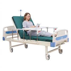 Cama de hospital de acero laminado en frío directo de fábrica Elevación de piernas con respaldo ajustable de 2 manivelas para el cuidado de ancianos en hogares de ancianos (1 año - Product Image 1