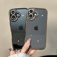 Nouveau Design Transparent Acrylique Cas Pour iPhone 16 15 14 13 12 Pro Max Avec Caméra Lentille Protecteur Antichoc Téléphone Couverture