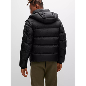 Winterjacke mit Abnehmbaren Ärmeln und Kapuze Individuelles Logo Umweltfreundliches 3D-Muster Wasserabweisende Steppjacke mit Reißverschluss Stehkragen Herrenjacke - Product Image 3