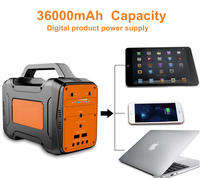 Stasiun daya Panel surya portabel 36000mAh/130Wh, stasiun daya 230V/150W AC Outlet untuk berkemah, petualangan & piknik darurat luar ruangan