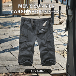 Pantalones Cortos Cargo de Verano para Hombre, Tejidos, Transpirables, de Algodón, con Múltiples Bolsillos, Holgados, Estilo Workwear, Tallas Grandes S-5XL, Deportivos, de Tres Cuartos - Product Image 2