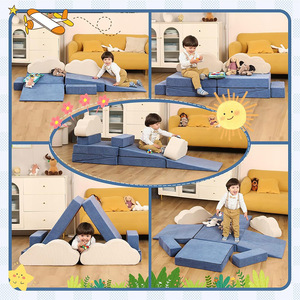 Ensemble de coussins de canapé en mousse pour enfants, forme géométrique, éponge haute élasticité, tissu unisexe, structure de jeu intérieure pour tout-petits - Product Image 5