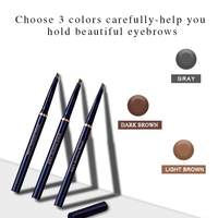Crayon à sourcils étanche 2 en 1 naturel 3D pour le maquillage des yeux, résistant à la sueur et à double tête, marque privée, avec pinceau