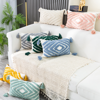 Innermor moderne minimaliste Boho gland Beige taies d'oreiller et housses de coussin 45X4 5Cm/30X50Cm diamant touffeté pour salon