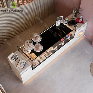 ร้านกาแฟธีมสีชมพู เฟอร์นิเจอร์ร้านค้าสั่งทำ เคาน์เตอร์กาแฟ ชา ร้านอาหารหินอ่อน ชุดโต๊ะเก้าอี้บูธ - Product Image 4