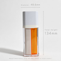 Vente en gros de flacons en plastique AS à double compartiment de 20 ml, double pompe, carrés, deux-en-un, contenants vides pour soins de la peau, logo personnalisé