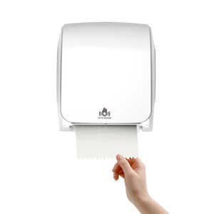 Distributeur d'essuie-mains moderne <span class=keywords><strong>blanc</strong></span> ES-01A à capteur automatique Support <span class=keywords><strong>mural</strong></span> en plastique durable pour bureau, hôtel, salle de bain, toilettes - Product Image 1