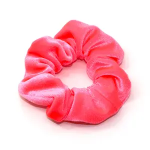 Wholesale Bulk Chunky Scrunchies Solid Neon Color Ponytail Holder Hair Ties Velvet Elastic Hair Scrunchie Holder for Girls