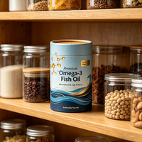 Emballage de luxe personnalisé en tube de papier jetable de qualité alimentaire avec couvercle fenêtré pour compléments alimentaires, gommes, huile de poisson, chocolat, logo en feuille d'or