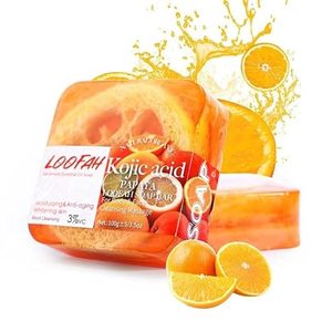 Organic Handmade Papaya <b>Loofah</b> Bath Bar Essential Oil Body Soap Exfoliating Gentle Clear Acne Removal Oil-Control Moisturizing - Product Image 1