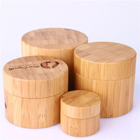 Set Botol Bambu Botol Kaca Losion, Perawatan Kulit Kosmetik Ramah Lingkungan