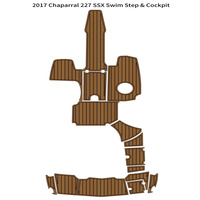 Tapis de sol en mousse EVA imitation teck pour plateforme de bain et cockpit de bateau, style SeaDek MarineMat Gatorstep, auto-adhésif, pour Chaparral 227 SSX 2017