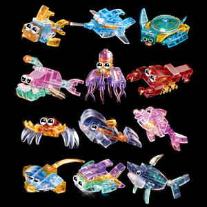 Jouet de construction en plastique ABS, 40 pièces, puzzle d'animaux marins transparents, jouet éducatif pour les enfants de 14 ans et plus - Product Image 1