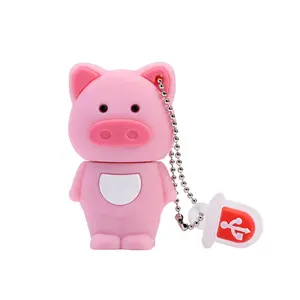 Электронные гаджеты из ПВХ мультяшная свинка USB флэш-накопитель 4 ГБ мультяшная свинка 3,0 8 ГБ 16 ГБ 32 ГБ 64 ГБ USB флешка 128 ГБ