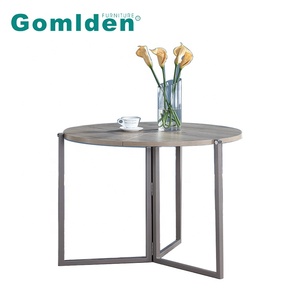 Bàn Ăn Bằng Gỗ Tròn Gấp Ba Lần Tiết Kiệm Không Gian Có Bánh Xe Có Bánh Xe Cho Không Gian Ăn Uống - Product Image 2