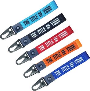 BSBH Direct Factory Eagle Hook Nylon Keychain Wristlet Lanyard Custom Logo Wrist Woven Short Strap Nylon Jacquard Lanyard