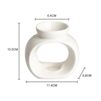Diffuseur d'huiles essentielles en céramique blanc pour bougies chauffe-plat, brûleur d'arômes pour yoga et spa