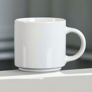 แก้วเซรามิกสีพื้นเรียบง่ายสำหรับนม กาแฟ หรือเครื่องดื่มในออฟฟิศ - Product Image 3